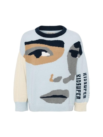 키드슈퍼 FW24 Sweater Kidsuper SW-11 FACE BOXY BLUE One Color