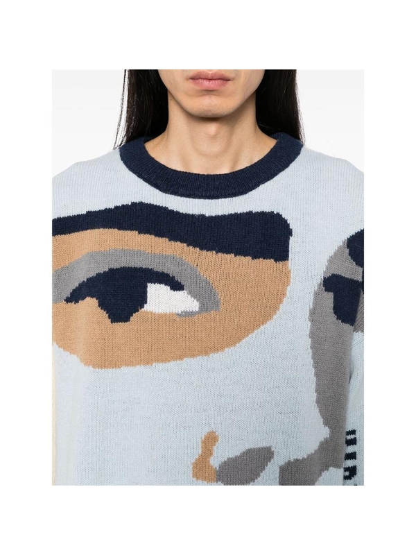 키드슈퍼 FW24 Sweater Kidsuper SW-11 FACE BOXY BLUE One Color