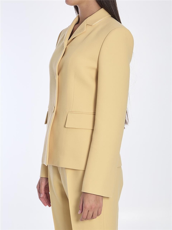 구찌 FW24 Wool crepe jacket 793775_Z7AA2_9048 YELLOW