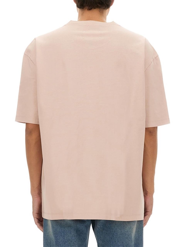 메종마르지엘라 FW24 T-SHIRT WITH EMBROIDERED LOGO S50GC0703_S23883218 PINK