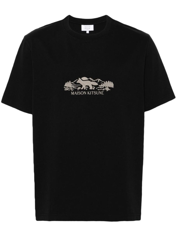 메종키츠네 FW24 MAISON KITSUNE T-shirts and Polos Black NM00112KJ0118P199 Black