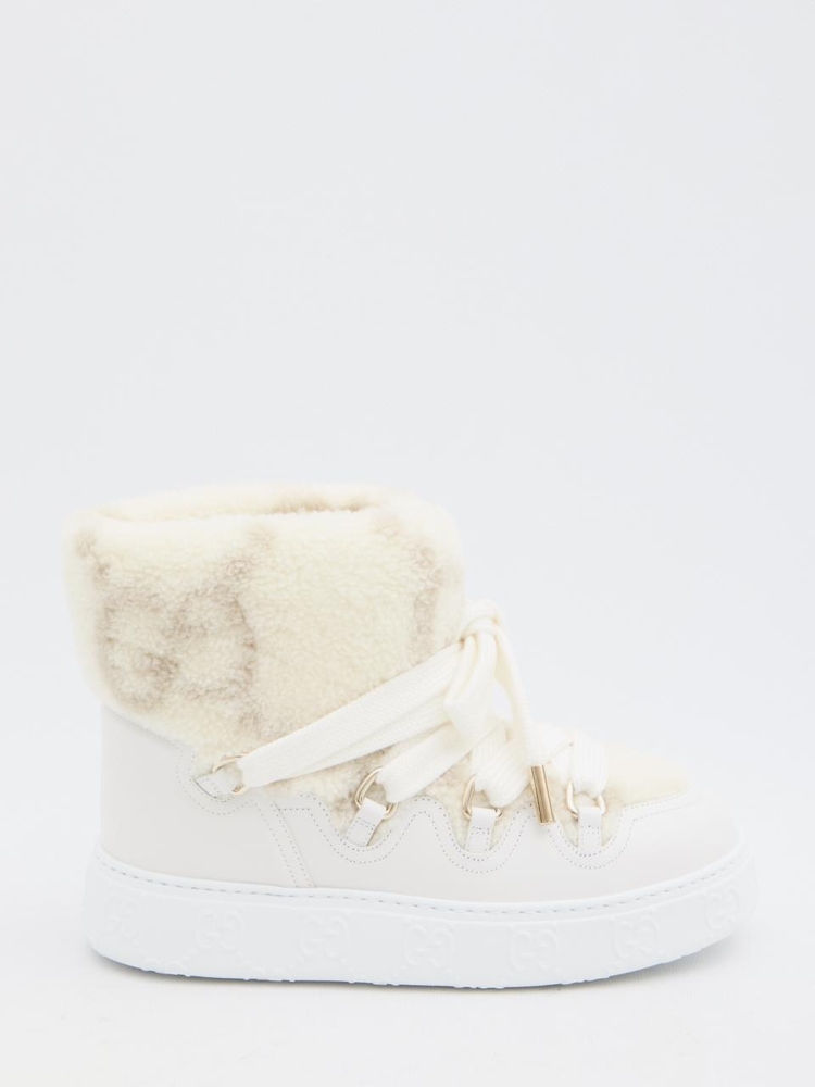 구찌 FW24 Wool-effect booties 797828_FADQ9_8749 IVORY