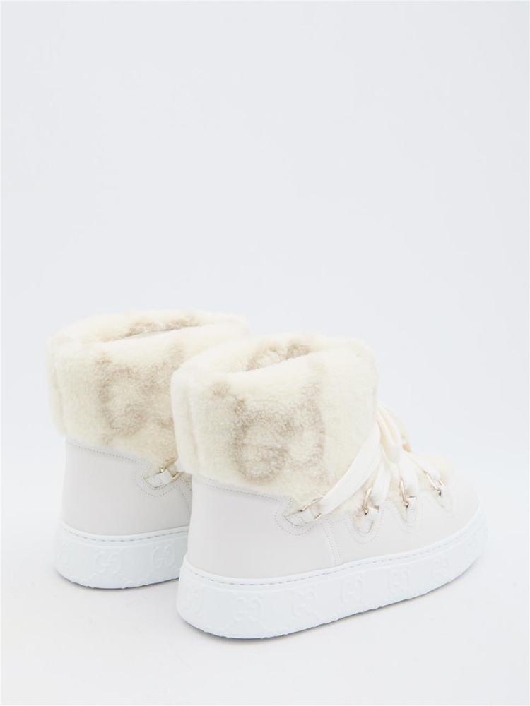 구찌 FW24 Wool-effect booties 797828_FADQ9_8749 IVORY