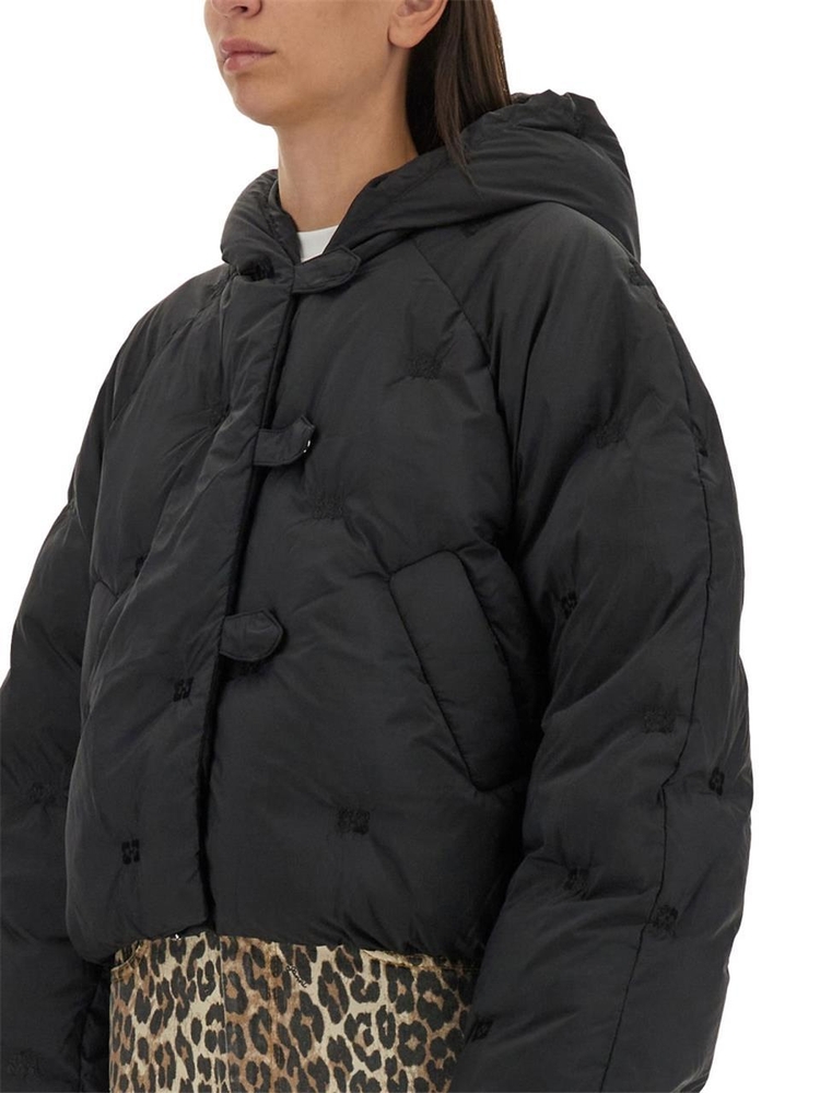 가니 FW24 NYLON JACKET F9546_099 BLACK