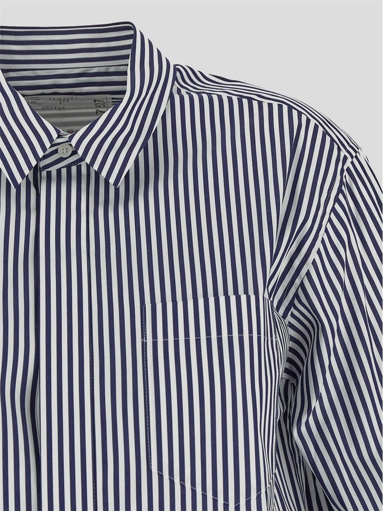 사카이 FW24 Sacai Shirt 07527222 Navystripe