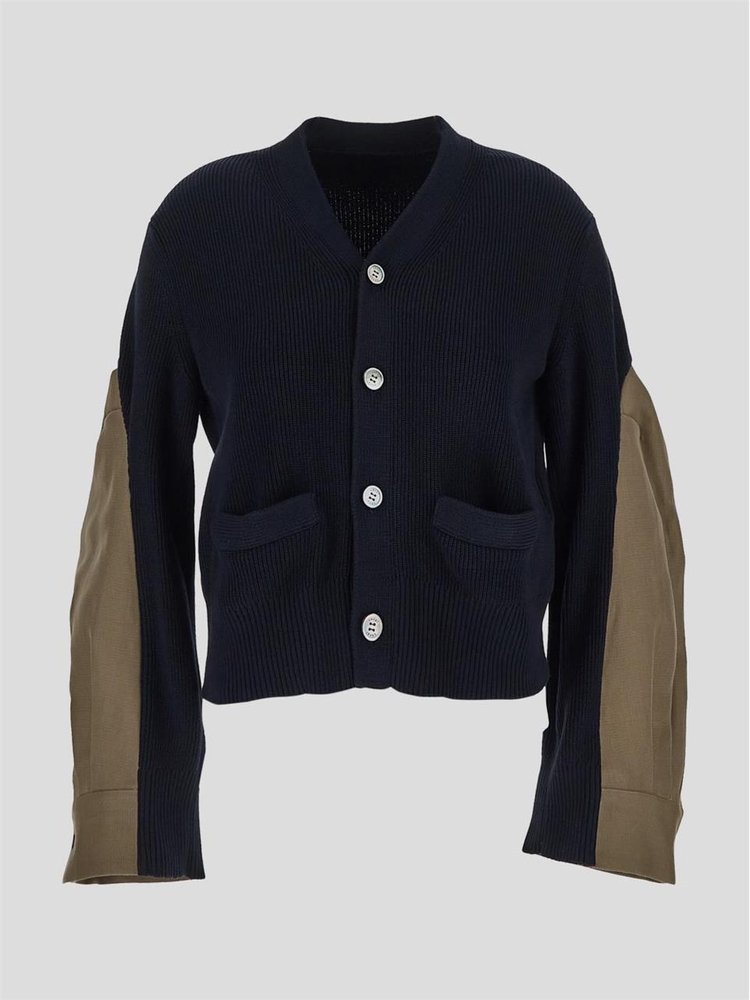 사카이 FW24 Sacai Cardigan 07534215 Navybeige