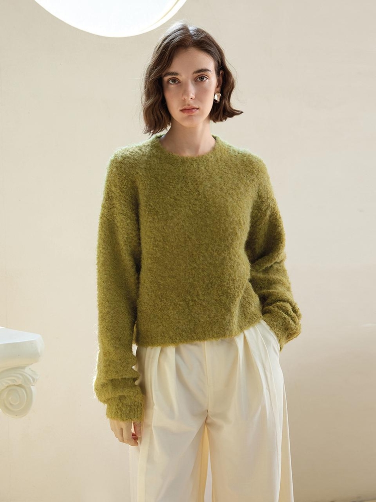 YY_Cozy green knit top