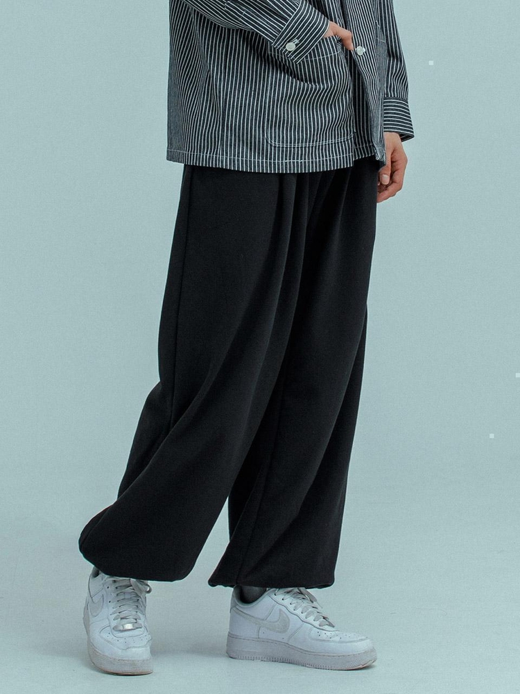 러기드하우스 : INVERTED PLEATS HAREM SWEAT PANTS 블랙