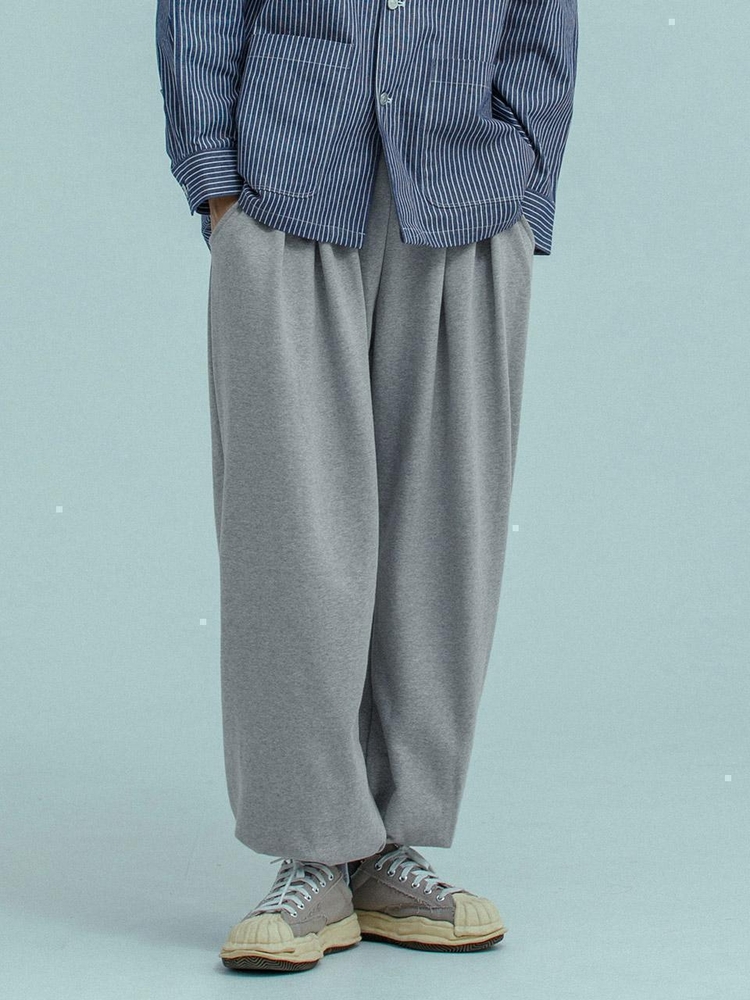 러기드하우스 : INVERTED PLEATS HAREM SWEAT PANTS 멜란지그레이