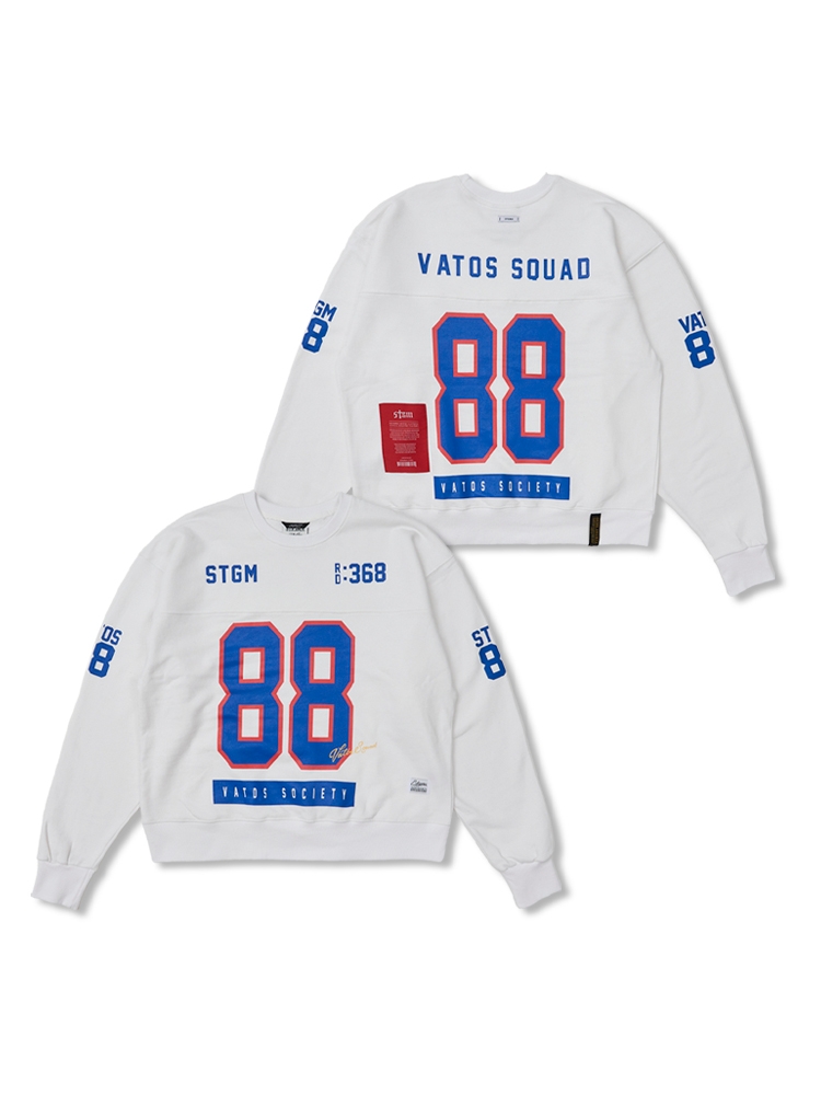 88 Football Oversized Crewneck White