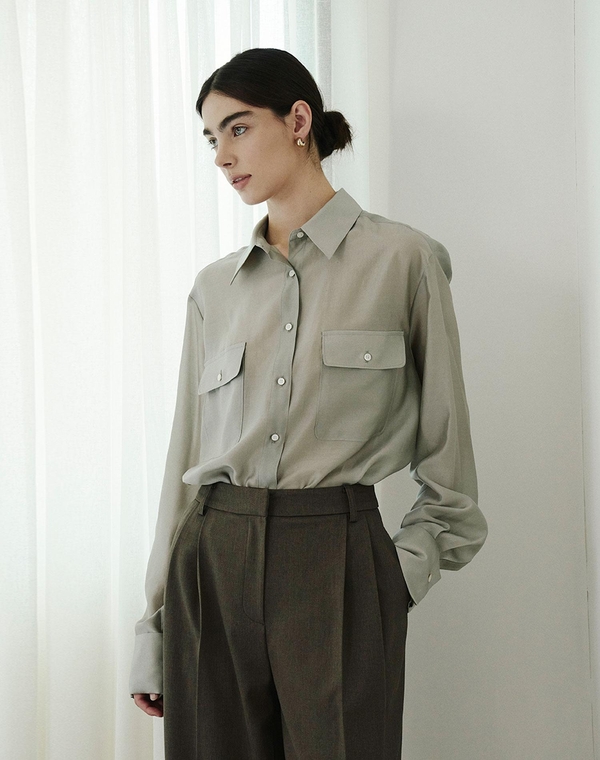 텐셀 블라우스 그린 TENCEL BLOUSE GREEN