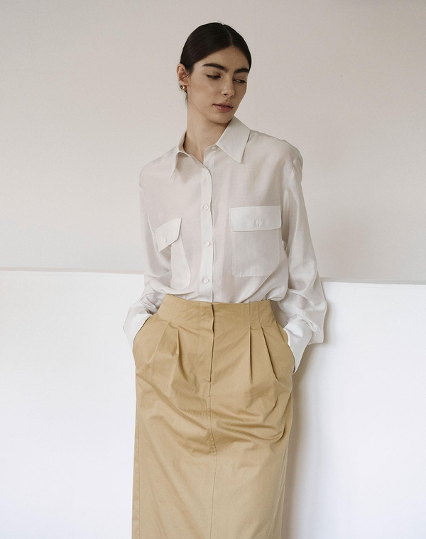 텐셀 블라우스 아이보리 TENCEL BLOUSE IVORY