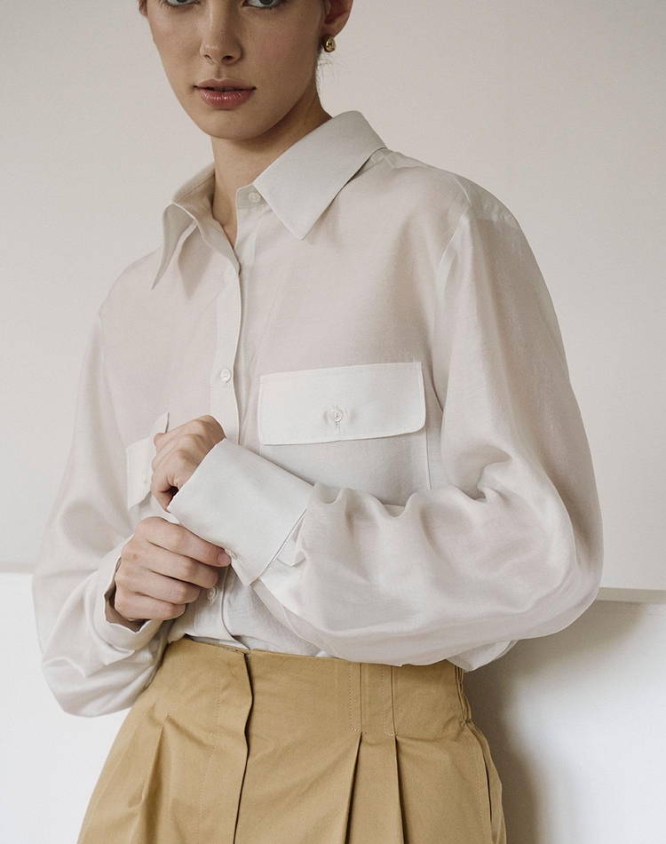 텐셀 블라우스 아이보리 TENCEL BLOUSE IVORY