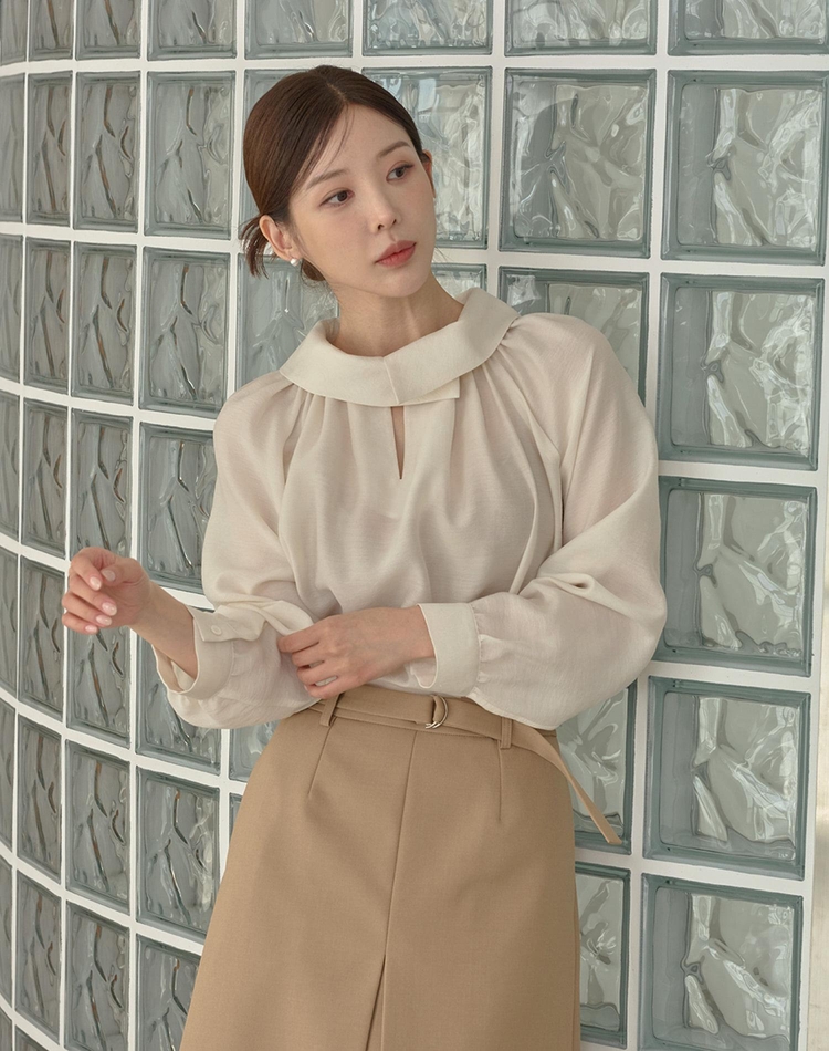 투 웨이 타이 블라우스 아이보리 TWO WAY TIE BLOUSE IVORY