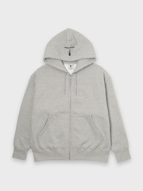 LOGO ZIP HOODIE - GREY