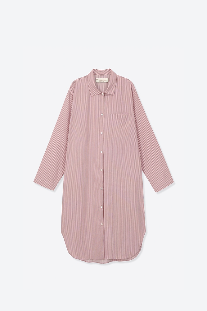 [the CASHMERE THINGS] 100% Cotton Pajamas for Woman (Striped-Pink Dress)