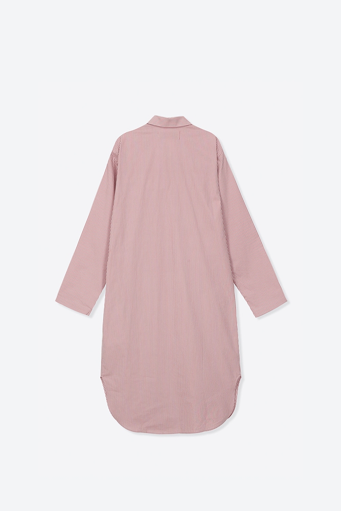 [the CASHMERE THINGS] 100% Cotton Pajamas for Woman (Striped-Pink Dress)