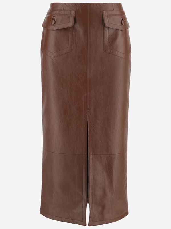 끌로에 FW24 Chloe Skirts CH24WCJ0120426M Clay Brown