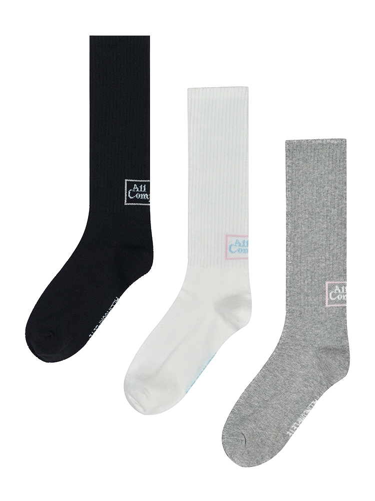 [4개세트] Moon Logo Basic Socks (3 Colors)