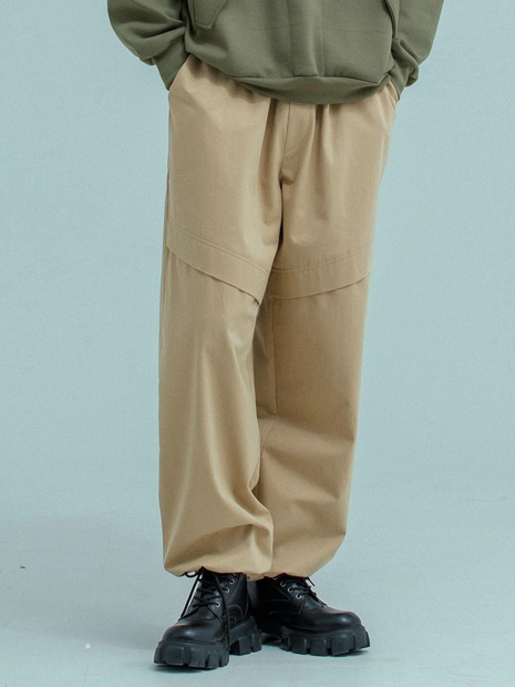 러기드하우스 : LINED COTTON BANDING PANTS 베이지