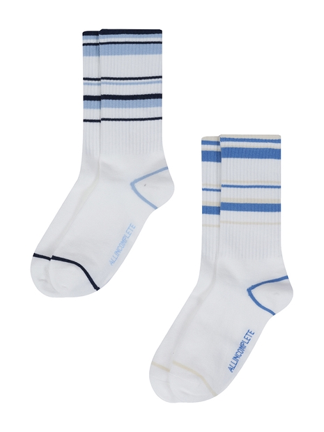 [3 Packs] Mixed Stripe Socks (2 Colors)