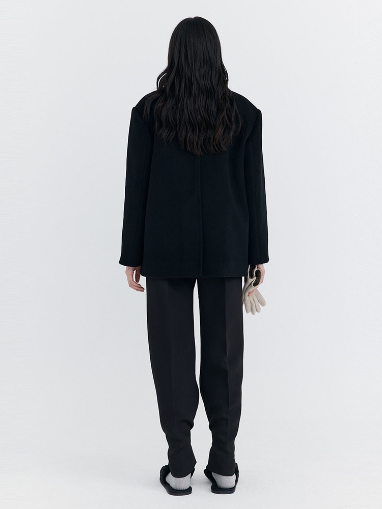 Wool Half Coat_Black