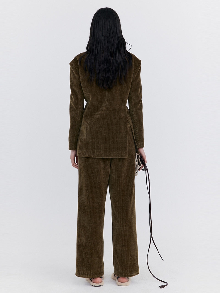 Corduroy Wide Pants_Khaki