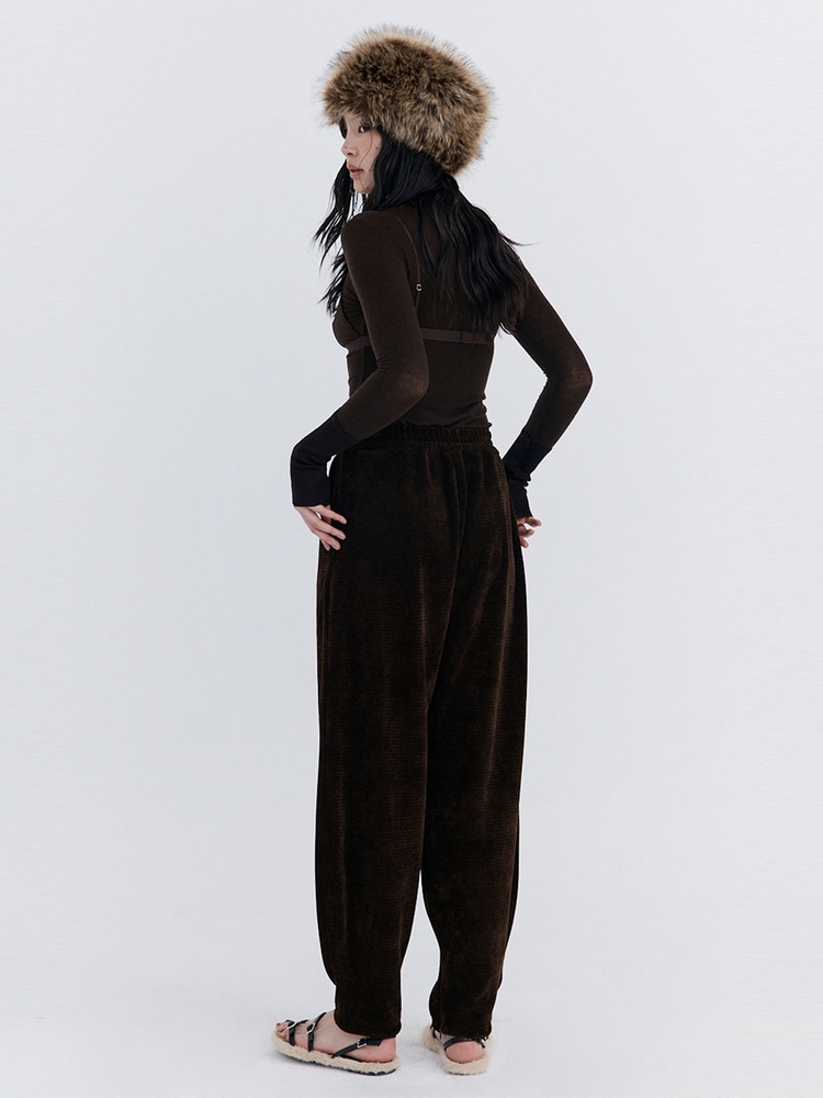 Corduroy Balloon Pants_Brown