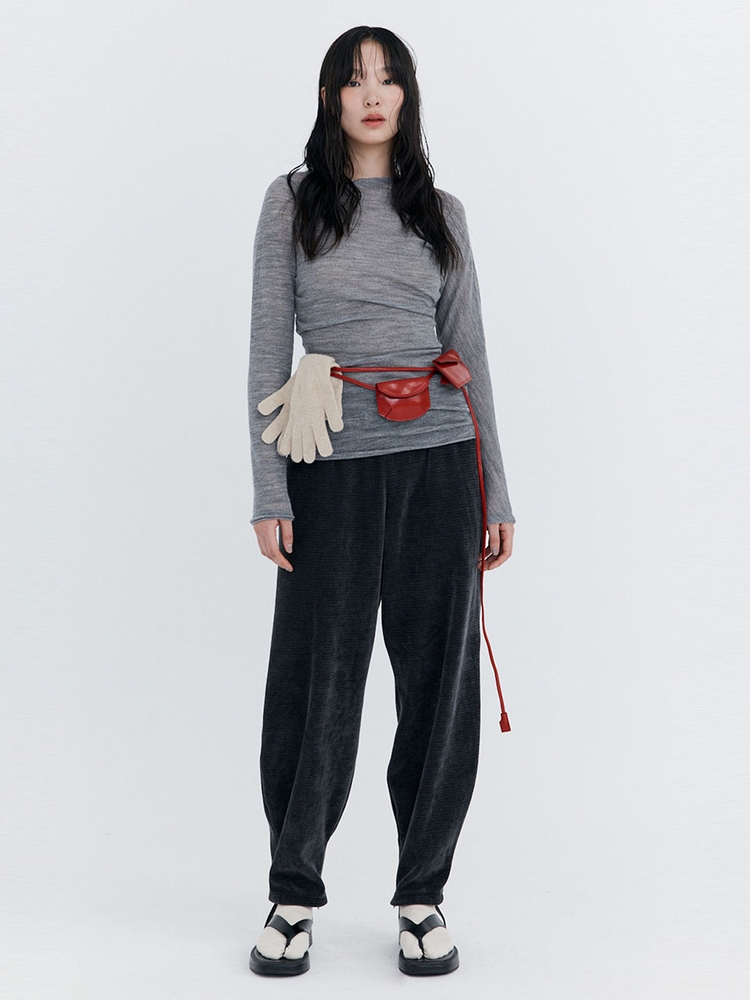 Corduroy Balloon Pants_Charcoal