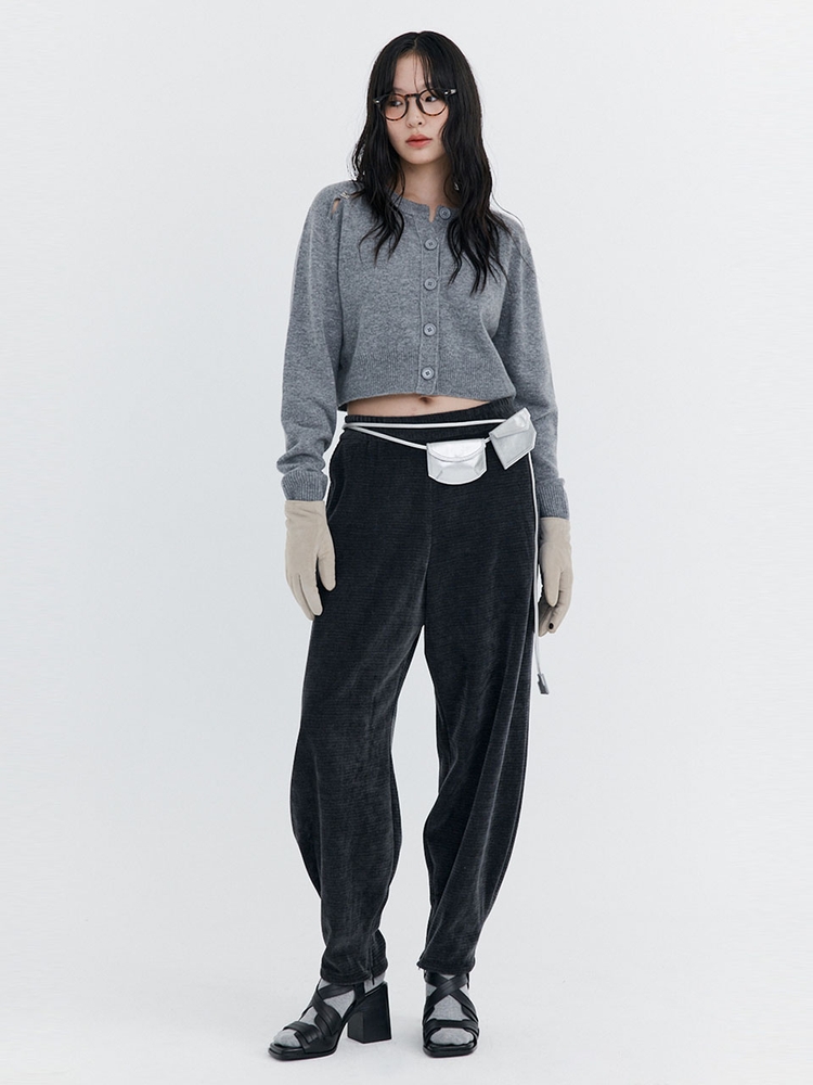 Corduroy Balloon Pants_Charcoal