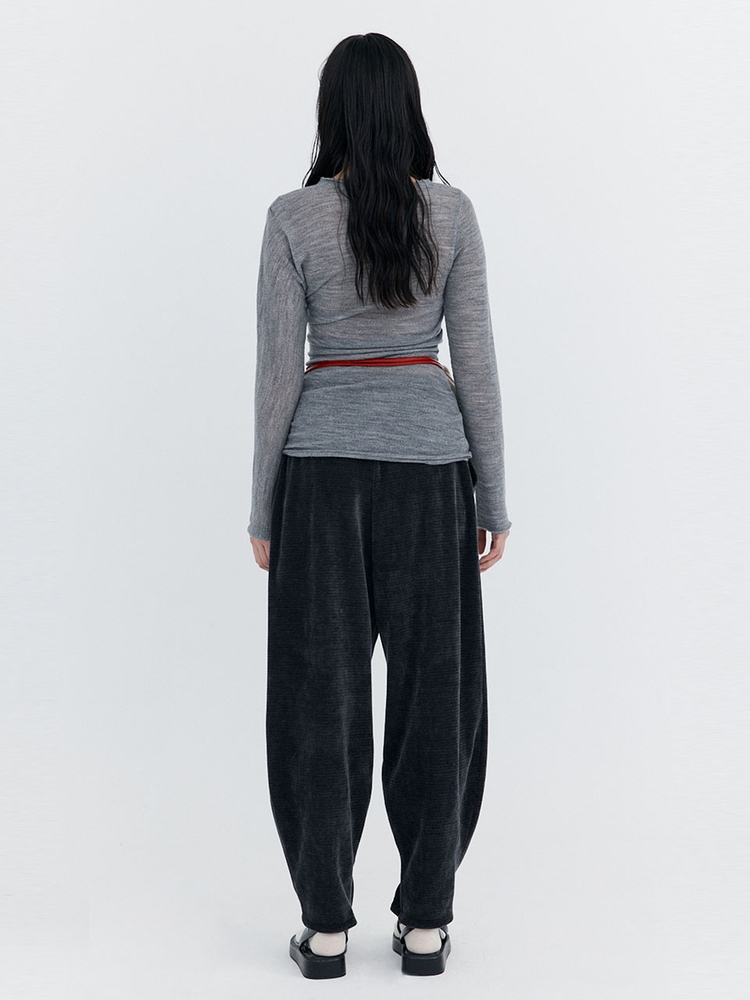 Corduroy Balloon Pants_Charcoal