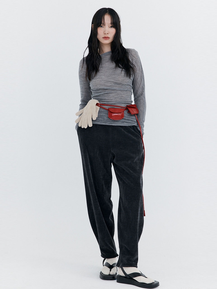 Corduroy Balloon Pants_Charcoal