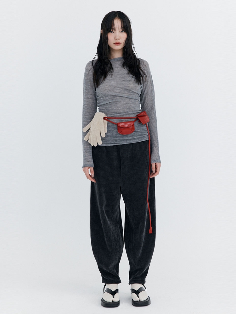 Corduroy Balloon Pants_Charcoal