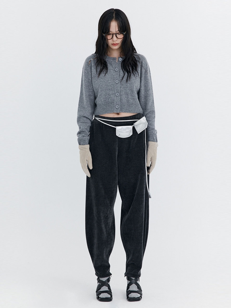 Corduroy Balloon Pants_Charcoal