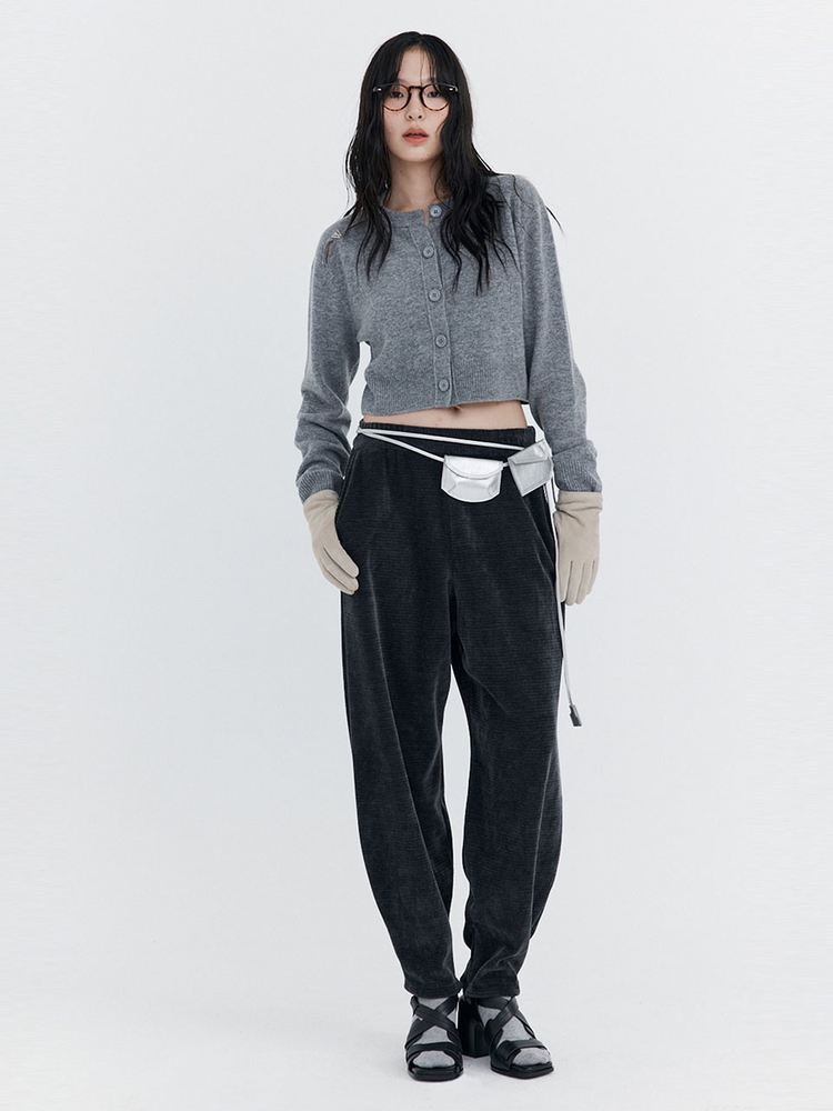 Corduroy Balloon Pants_Charcoal