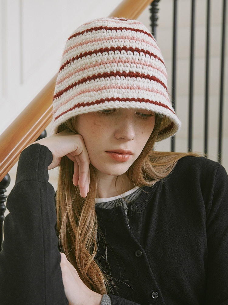 Wool Stripe Crochet Hat (3 Colors)