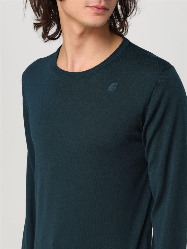  FW24 K-way basic crew neck sweater K6113BW 614 Green