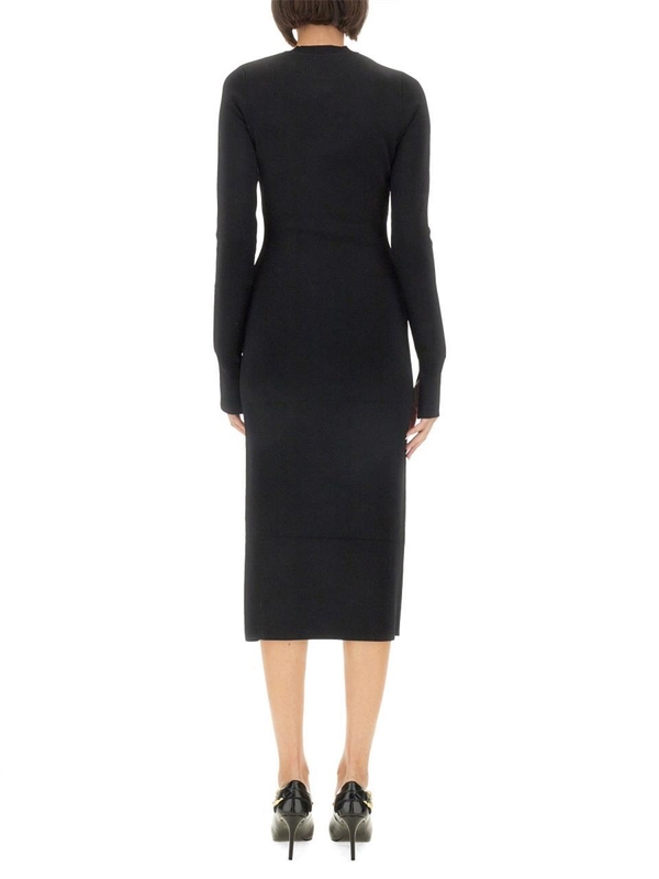 베르사체 진스 꾸뛰르 FW24 DRESS CUT OUT 77HAOMB3_CM61H899 BLACK