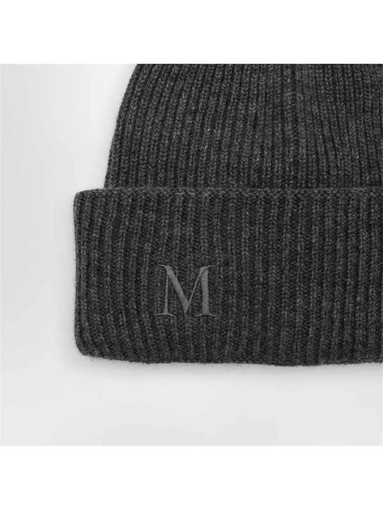 막스마라 FW24 Max Mara White cashmere cap with logo RETINAWO Beige