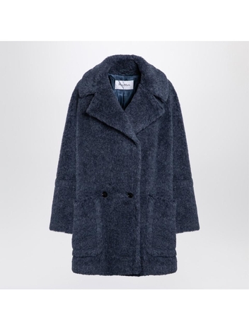 막스마라 FW24 Max Mara Teddy Bear Icon short coat blue jeans TEDGIRL1WO White