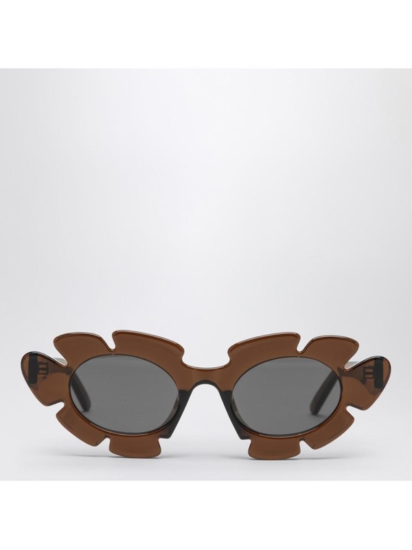 로에베 SS25 Loewe Brown Flower sunglasses LW40088UPVC Brown