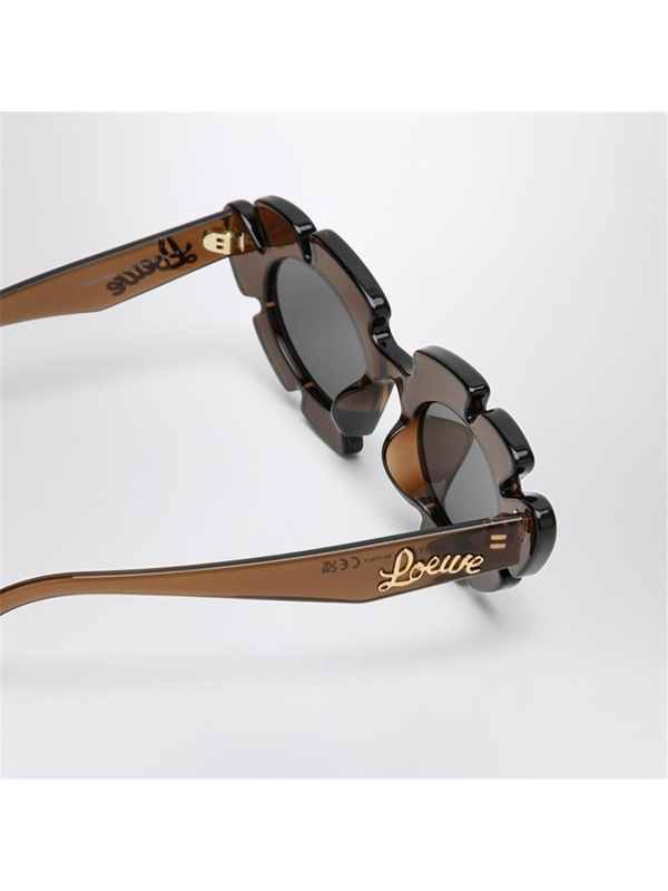 로에베 SS25 Loewe Brown Flower sunglasses LW40088UPVC Brown