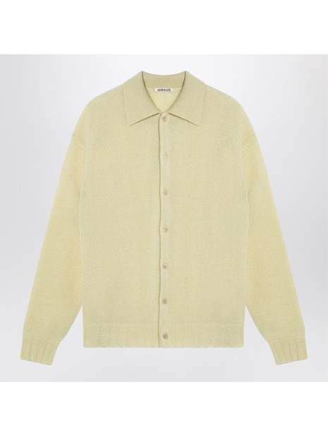 오라리 FW24 Auralee Light yellow shirt cardigan A24AS01SCWO Yellow