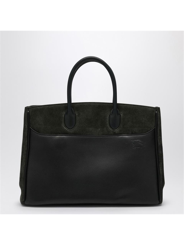 버버리 FW24 Burberry Rocking Horse medium dark green suede tote 8099557158524 Brown