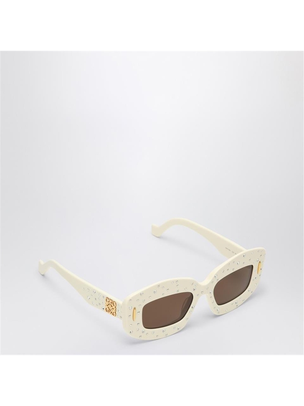 로에베 SS25 Loewe Arch Mask white sunglasses LW4114ISPVC White