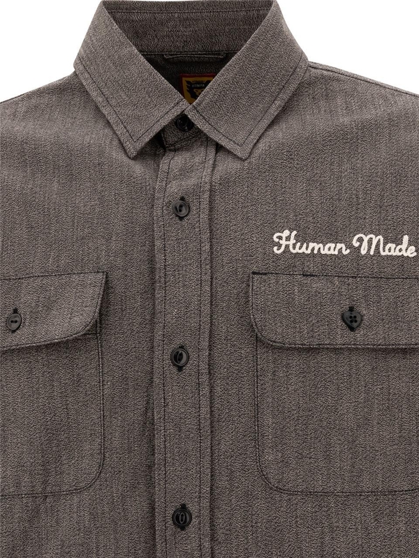 휴먼 메이드 FW24 Salt & Pepper shirt HM28SH003CHARCOAL Grey