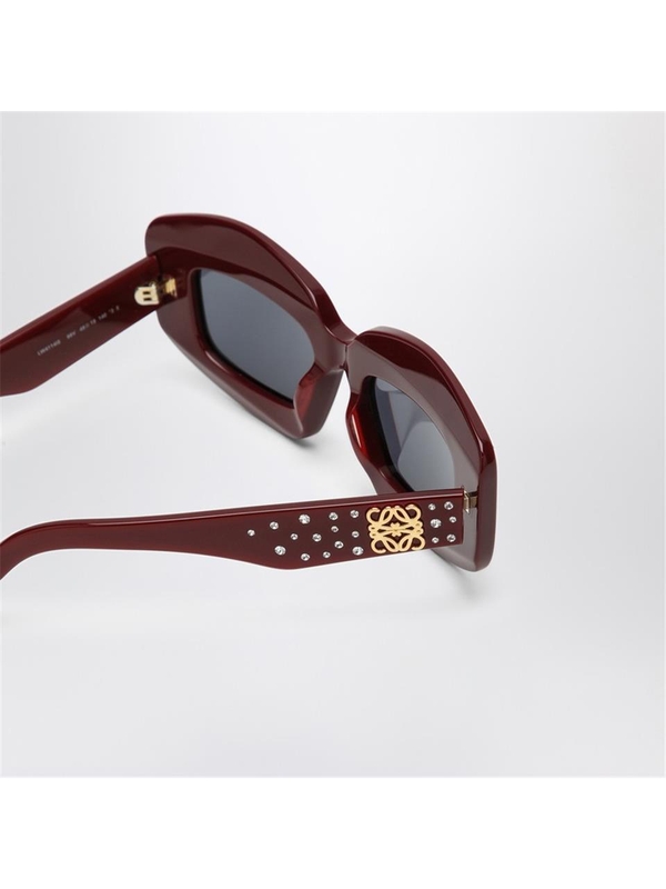 로에베 SS25 Loewe Smooth Pave Screen burgundy sunglasses LW4114ISPVC Burgundy