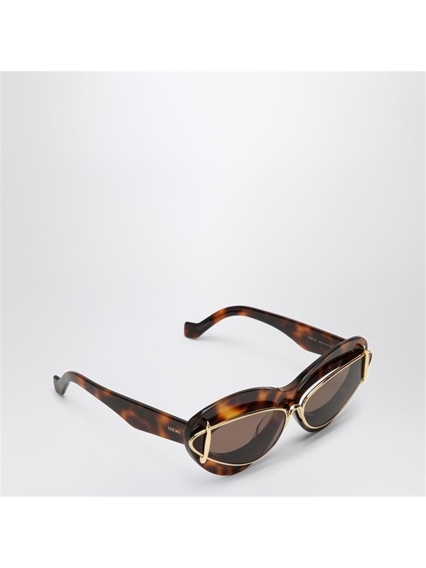 로에베 SS25 Loewe Cat-eye sunglasses in havana acetate and metal LW40119IPVC Brown