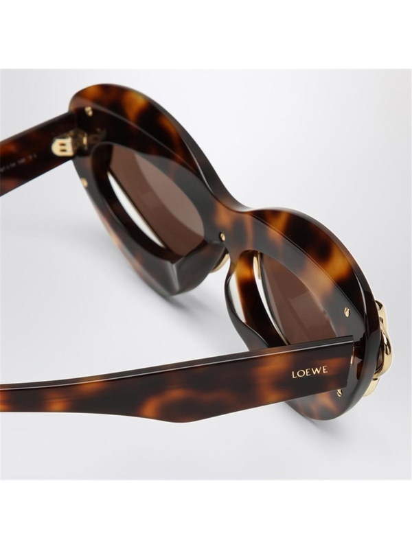 로에베 SS25 Loewe Cat-eye sunglasses in havana acetate and metal LW40119IPVC Brown