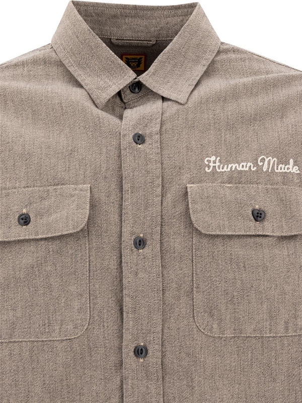 휴먼 메이드 FW24 Salt & Pepper shirt HM28SH003GRAY Grey